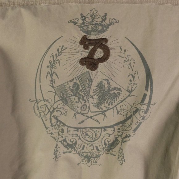 7 Diamonds Shirt Mens Large Brown Button Up Safari Pockets Outdoor Stretch - Picture 5 of 12